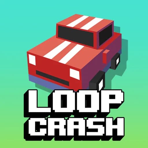 Loop Crash thumbnail showing a red voxel-style car with white racing stripes over the game logo